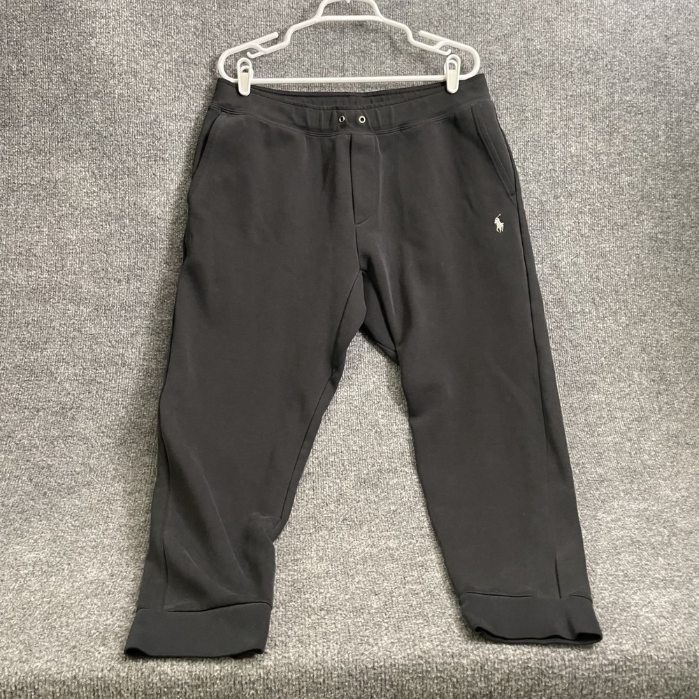 Polo Ralph Lauren Double Knit Jogger Pants Mens Sz XL Black Pony Logo